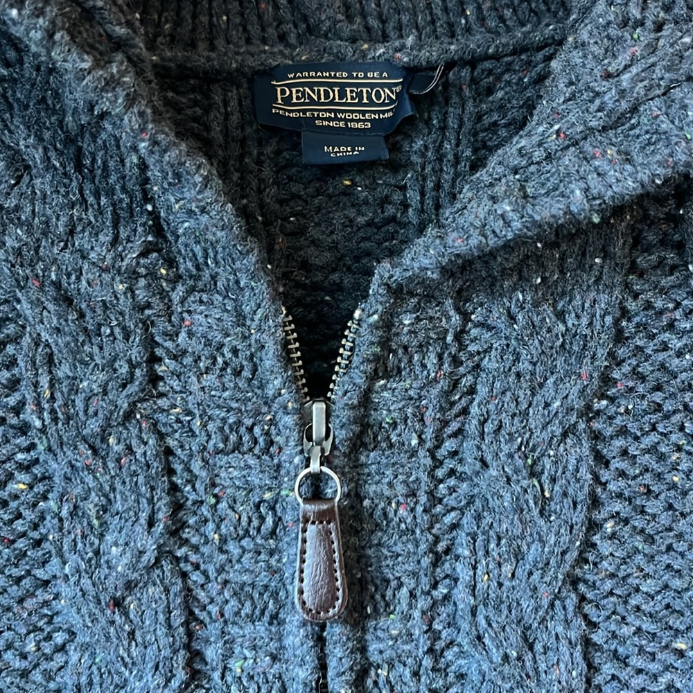 Pendleton Aran Cable Sweater Jacket - image 4